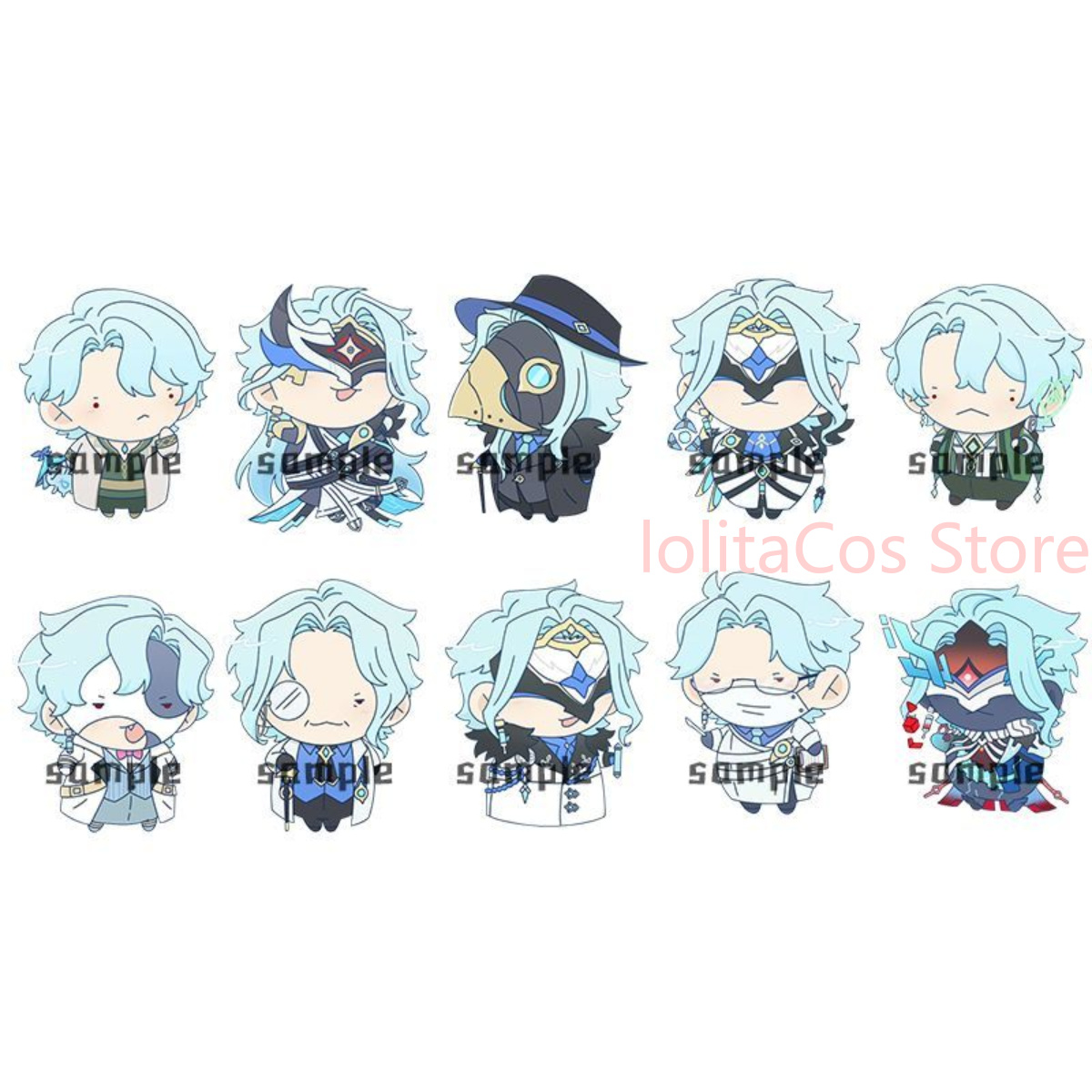 Anime Cosplay Kawaii - Lot de 10 figurines miniatures en