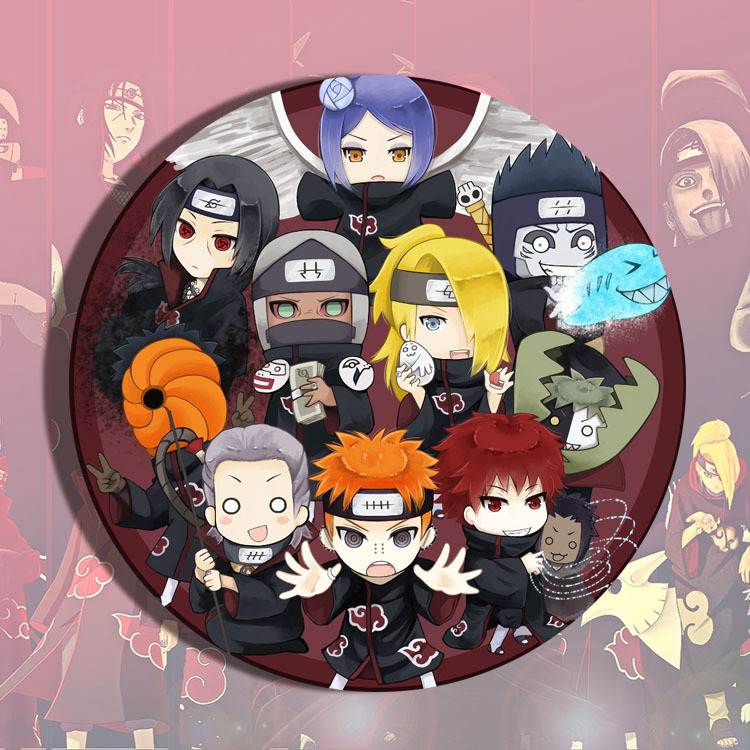 Anime Cosplay Ninja - Badge, broche et porte-clés en métal
