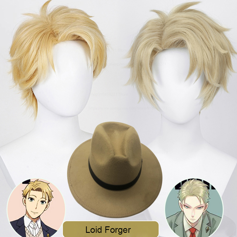 Spy Family Outfit - Loid Forger-Perruque de Cosplay Jaune ou