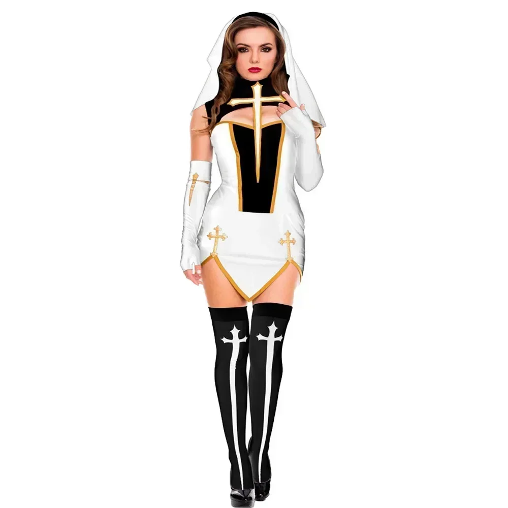Anime Cosplay Nun - Costume de Nonne pour Halloween 2026,