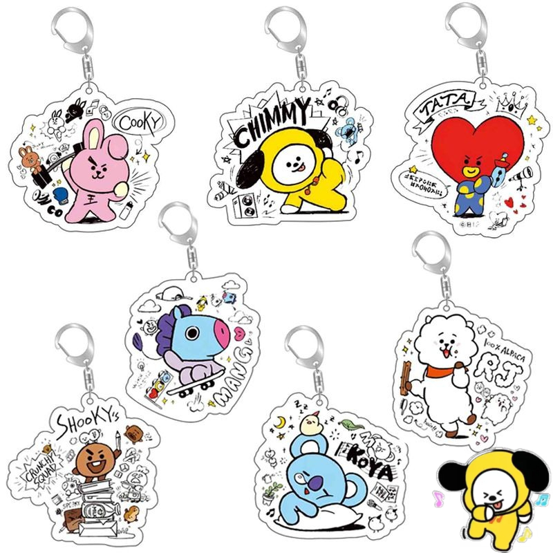 Porte-clés en acrylique BT21,  - Anime Cosplay Girlfriend avis et prix