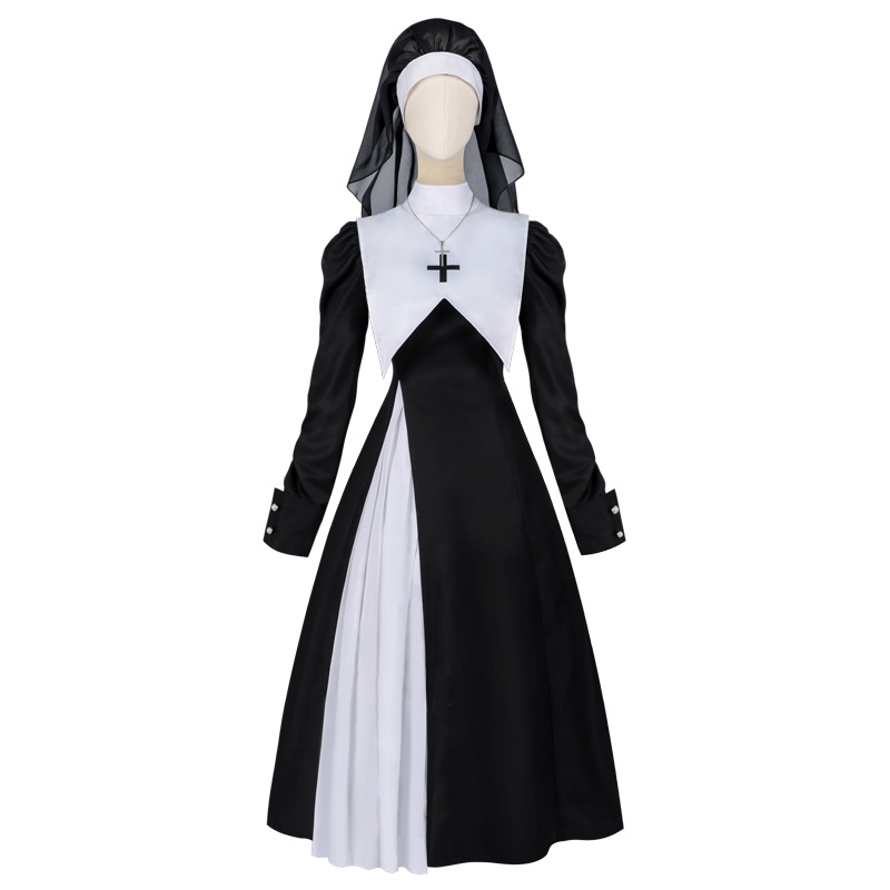 Robe plissée pour femmes europ - Anime Cosplay Nun avis et prix
